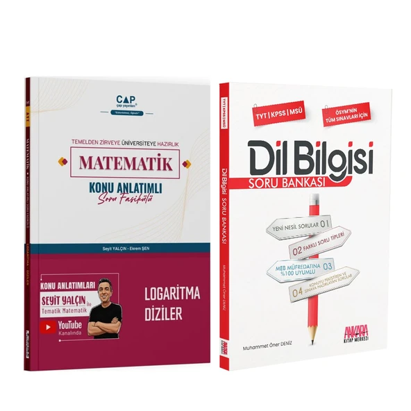Çap Yayınları Matematik Logaritma Diziler ve AKM Dil Bilgisi Soru Bankası Seti 2 Kitap ürün görseli 1