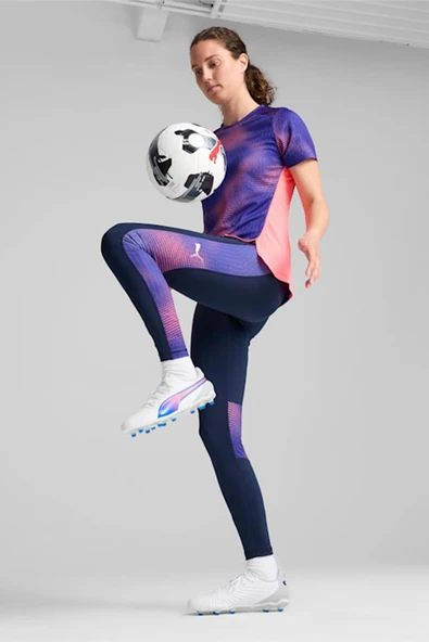 Puma King Match FG/AG 107863_02 Beyaz & Mavi & Kırmızı Futbol Kramponu - 3