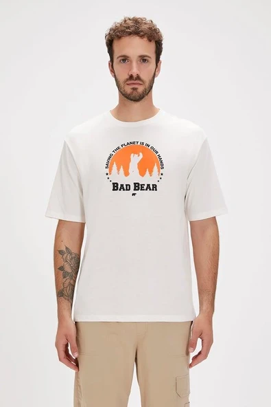 Bad Bear Re-Planet 24.01.07.049B Beyaz Erkek Tişört - 5