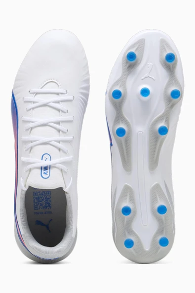 Puma King Match FG/AG 107863_02 Beyaz & Mavi & Kırmızı Futbol Kramponu - 6