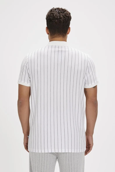 Bad Bear Theo Poloneck 24.01.07.001B Beyaz Erkek Polo Yaka Tişört - 2