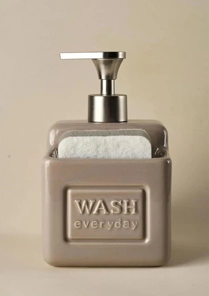 Ashton Taupe Porselen Sıvı Sabunluk 500 ml - Resim 4