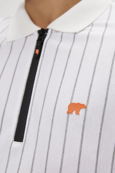 Bad Bear Theo Poloneck 24.01.07.001B Beyaz Erkek Polo Yaka Tişört - 4