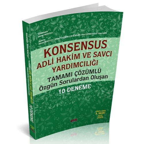 KONSENSUS Hakim ve Savcı Yardımcılığı 10 Deneme Savaş Yayınları Kasım 2025 ürün görseli 1