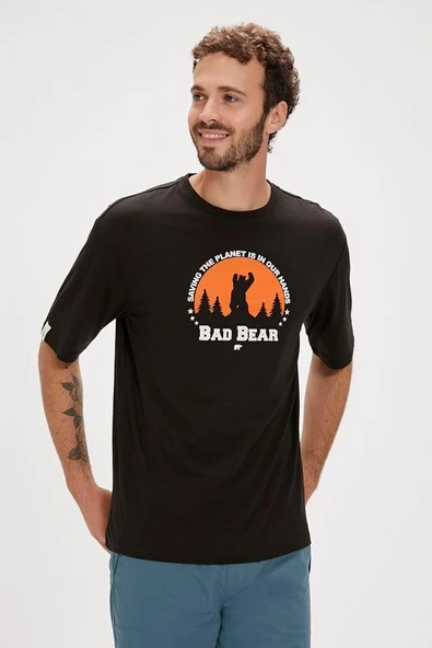 Bad Bear Re-Planet 24.01.07.049S Siyah Erkek Tişört - 5