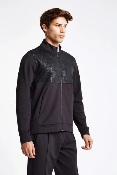 Lescon 24NTEL001135-633 Siyah Erkek Fermuarlı Sweatshirt - Resim 5