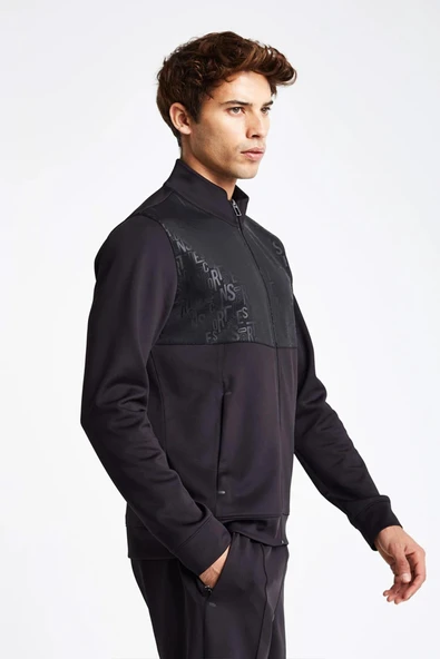 Lescon 24NTEL001135-633 Siyah Erkek Fermuarlı Sweatshirt - Resim 4