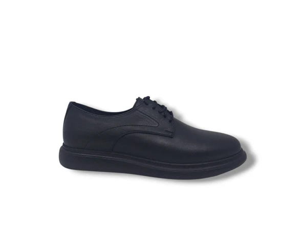 Zerhan 249 Erkek Siyah Bağcıklı Hakiki Deri Casual Ayakkabı ürün görseli