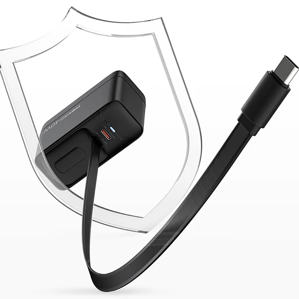 Recci RC102E GaN Teknolojili Hızlı Şarj Başlığı USB-A to Type-C PD 40W Type-C Kablolu Şarj Seti - Resim 4