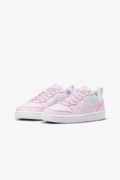 Nike Court Borough Low Recraft (GS) DV5456-105 Beyaz-Pembe Kadın Spor Ayakkabı - Resim 3