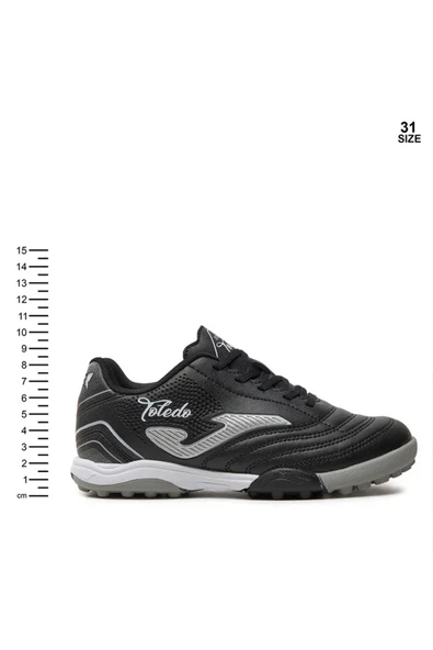 Joma Toledo JR 2401 TOJW2401TF Siyah & Beyaz & Gri Çocuk Halı Saha Ayakkabı - 8