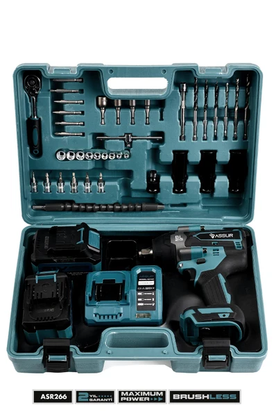 Assur 21V Çift Akülü Vidalama Matkap Darbeli Kömürsüz 700Nm Somun Sökme Sıkma - Resim 2