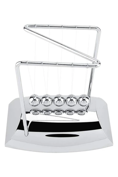 Newton Beşiği Z Denge Balans Sarkaç Topu Gümüş Büyük - 6