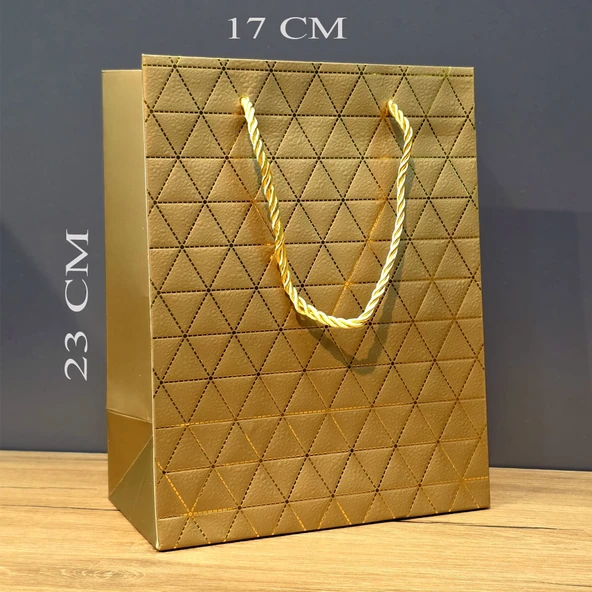 Küçük Boy Gold İpli Karton Çanta ürün görseli