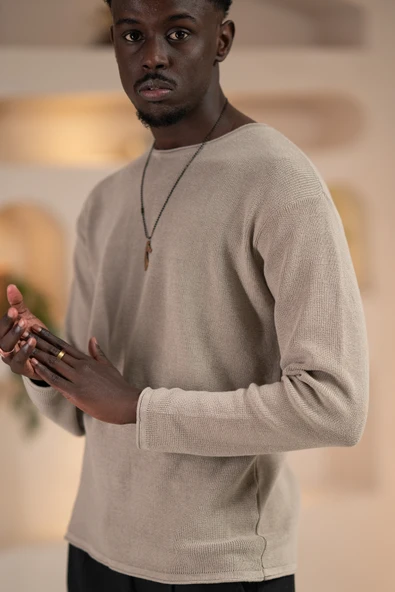 Regular Fit Likralı Kendinden Çizgili Mevsimlik Spor Kazak - Resim 2