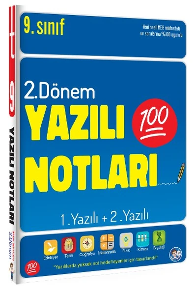 9. Sınıf Yazılı Notları 2. Dönem 1 ve 2. Yazılı - Tonguç Yayınları ürün görseli