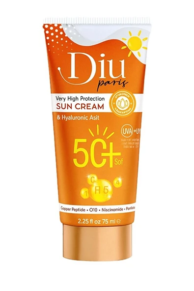 DİU PARİS GÜNEŞ KREMİ 50+SPF 75ML-TURUNCU ürün görseli 1