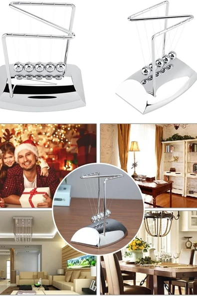 Newton Beşiği Z Denge Balans Sarkaç Topu Gümüş Büyük - 10