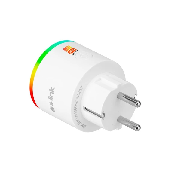 S-link SL-03 16A Akım Korumalı Akıllı Priz RGB Işıklı 2.4 G Wifi TUYA Destekli - 3