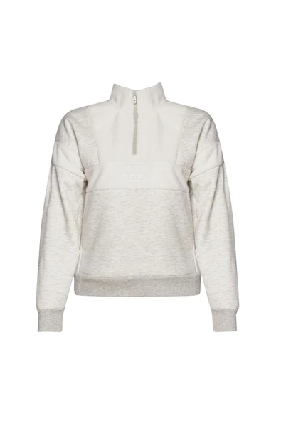 hummel Adur Zip Neck Sweatshirt Gri Kadın Fermuarlı Sweatshirt - 5