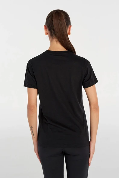 hummel T-Te Elemental Logo Cotton Tee Siyah Kadın T-Shirt - 3