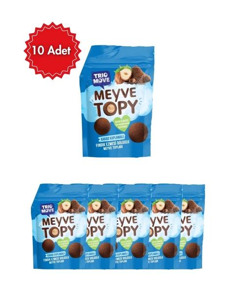 Trio Move Fındık Ezmesi Dolgulu Çikolata Kaplı Meyve Topları 10 Adet (10'lu Kutu) ürün görseli