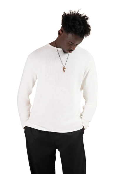 Regular Fit Likralı Kendinden Çizgili Mevsimlik Spor Kazak - Resim 6