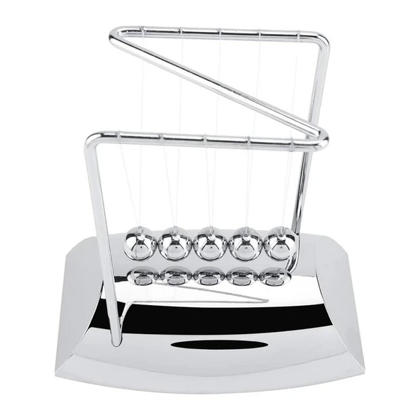 Newton Beşiği Z Denge Balans Sarkaç Topu Gümüş Büyük