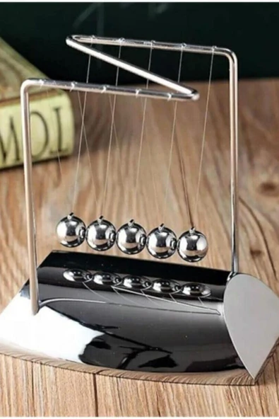 Newton Beşiği Z Denge Balans Sarkaç Topu Gümüş Büyük - 12