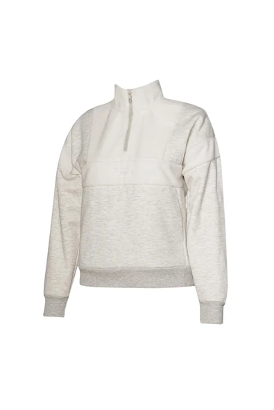 hummel Adur Zip Neck Sweatshirt Gri Kadın Fermuarlı Sweatshirt - 4