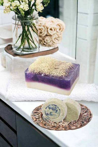 2'li Tüm Cilt Sıkılaştırıma Yüz Yoga Yüz Bakım Peeling Lifli Lavanta Sabun Leke Akne Ruşur Taşı - 2