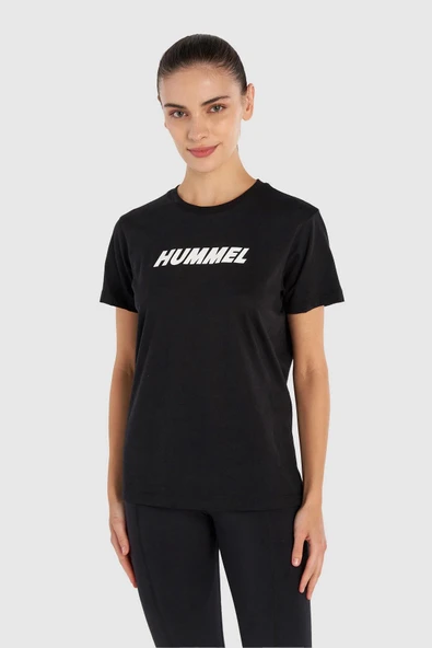 hummel T-Te Elemental Logo Cotton Tee Siyah Kadın T-Shirt