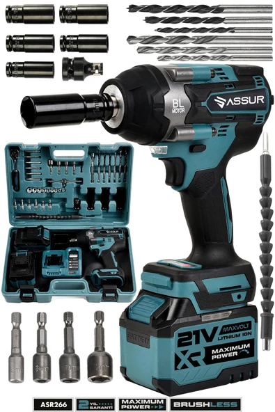 Assur 21V Çift Akülü Vidalama Matkap Darbeli Kömürsüz 700Nm Somun Sökme Sıkma ürün görseli 1
