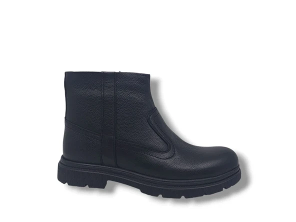 Modesa 223 Erkek Siyah Hakiki Deri Fermuarlı Bot ürün görseli