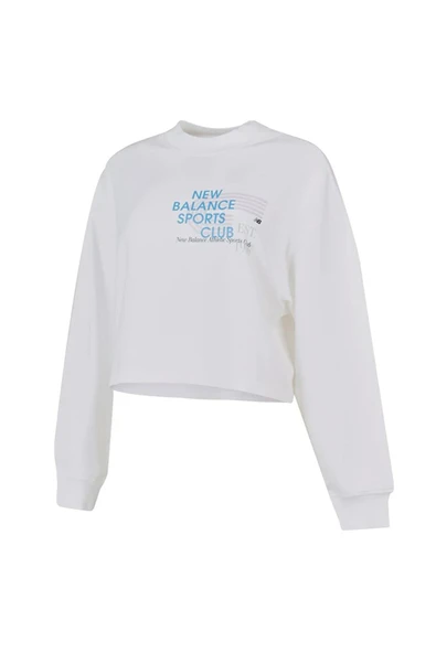New Balance Lifestyle WNC1502-WT Beyaz Kadın Sweatshirt