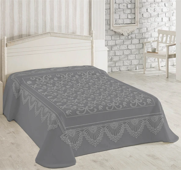 Merinos Pırıltı Embos Vizon Battaniye 220X240 Gri ürün görseli