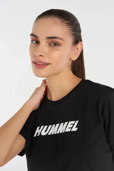 hummel T-Te Elemental Logo Cotton Tee Siyah Kadın T-Shirt - 2