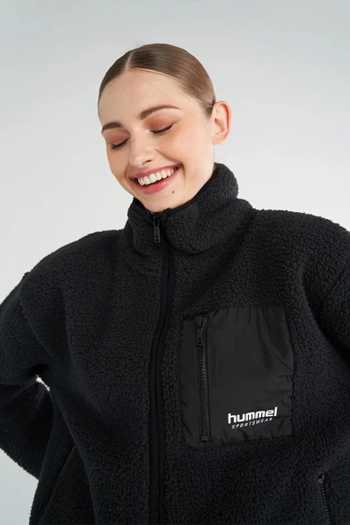 hummel Arun Sherpa Zip Jacket Siyah Kadın Fermuarlı Ceket - 3