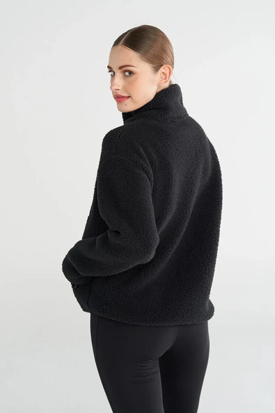 hummel Arun Sherpa Zip Jacket Siyah Kadın Fermuarlı Ceket - 2