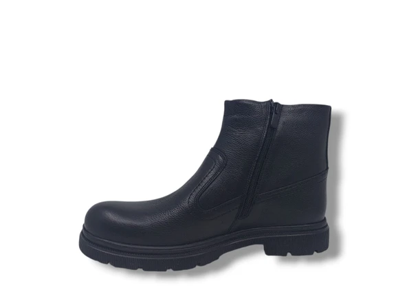 Modesa 223 Erkek Siyah Hakiki Deri Fermuarlı Bot - Resim 3