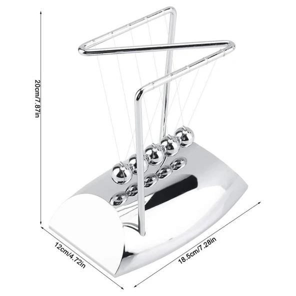 Newton Beşiği Z Denge Balans Sarkaç Topu Gümüş Büyük - 2