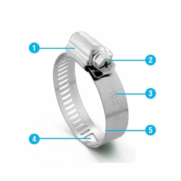 TORK 146164-101B B Tip 10 mm Ayarlı Hortum Kelepçesi 146-164 ürün görseli