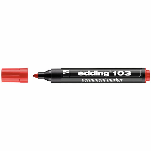 EDDİNG ED10302 103 Kırmızı Koli Kalemi Permanent Marker ürün görseli 1