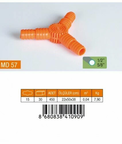 MEDALYAN MD 57 Normal 3'Lü Hortum Eki 1/2"-5/8" ürün görseli