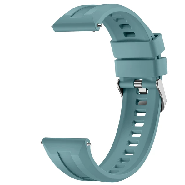 Sneezy Huawei Watch GT3 46mm GT2 46mm İle Uyumlu Spor Silikon Metal Tokalı Soft Saat Kordonu  Mavi - Resim 3