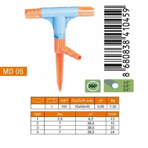 MEDALYAN MD 05 05 Normal Te Sprink 1/2*5/8*3/4 ürün görseli