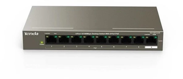 Tenda TEF1109P-8-63W 9 Port 10/100 58W 8Port PoE Switch - Resim 5