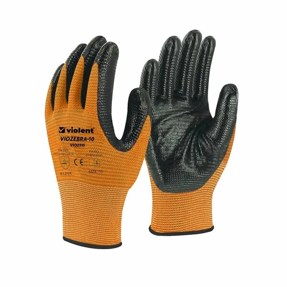 VİOLENT Zebra Eldiven Turuncu-Siyah No:10 ürün görseli 1