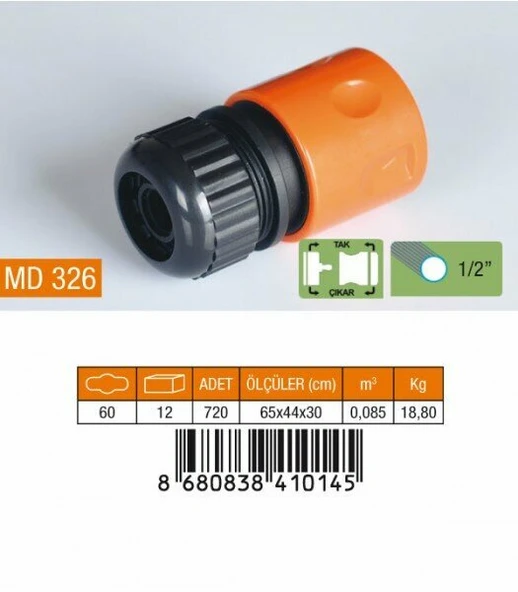MEDALYAN MD 326 Otomatık Hortum Baglantısı 1/2" ürün görseli