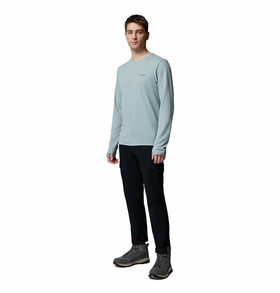 Columbia Tech Trail™ Utility Warm LS Crew Mavi Erkek Outdoor Uzun Kollu T-Shirt AE9975-461 - Resim 6